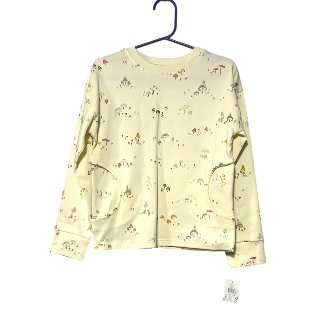🆕 PEHR 🇨🇦 Pocket Long Sleeve Mini Mushrooms Gender Neutral Top